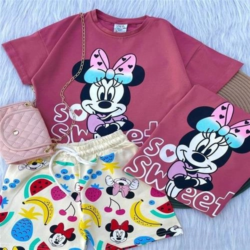 تیشرت شلوارک ترک طرح میکی زارا ترک کد 1301