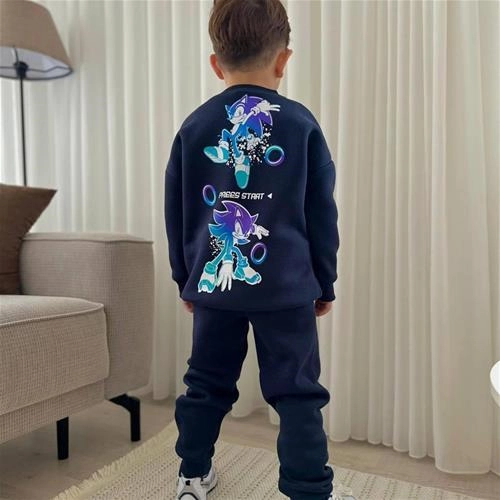 ست پسرانه کرک دار طرح سونیک کد 1420