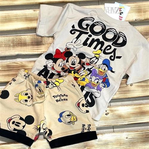 ست دوتیکه زارا طرح میکی و دوستان 1028 ZARA