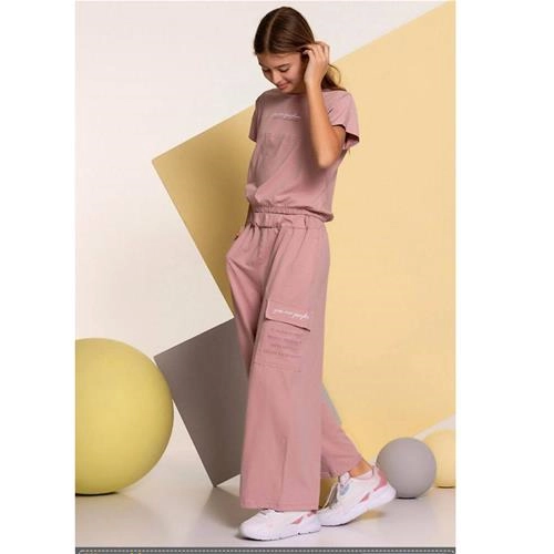 ست تیشرت شلوار بگ دخترانه ترک 7138