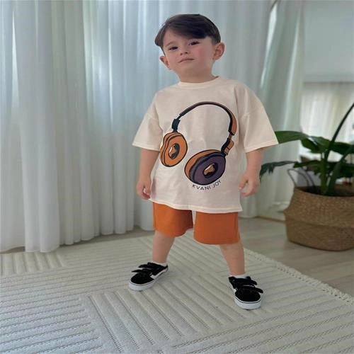 تیشرت شلوارک ترک طرح هدفون کد 3584