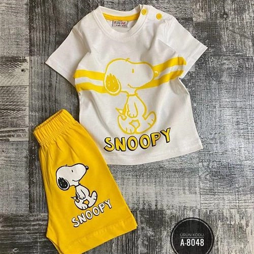 ست تیشرت شرتک ترک طرح اسنوپی 8048