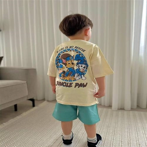 تیشرت شلوارک ترک پسرانه طرح سگ نگهبان کد 3533