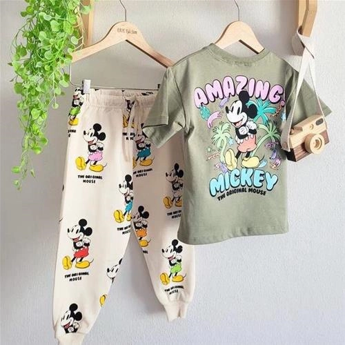 ست تیشرت شلوار زارا  طرح میکی موس 8586 ZARA