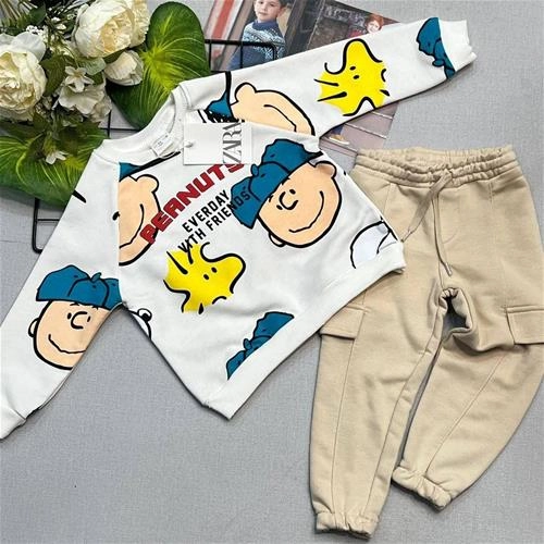 بلوز شلوار دورس طرح کارتونی پسرانه ZARA 8951