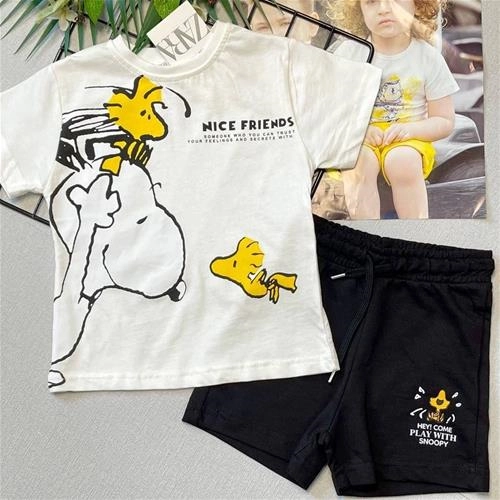 ست تیشرت شلوارک طرح اسنوپی زارا ZARA 8809