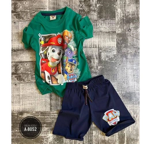 ست تیشرت شلوارک ترک طرح سگهای نگهبان 8052