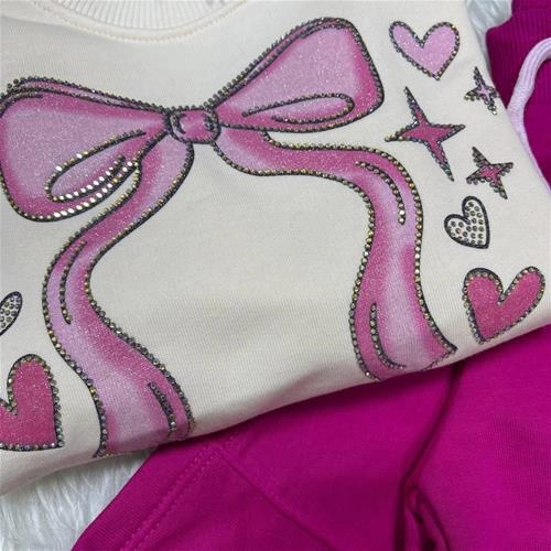 ست بلوز وشلوار سه نخ ترک طرح پاپیون کد6212