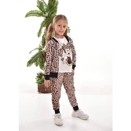 ست سه تیکه پلنگی دخترانه 3007