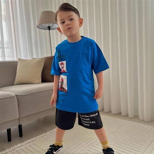 تیشرت شلوارک پسرانه ترک طرح مرد عنکبوتی 3615
