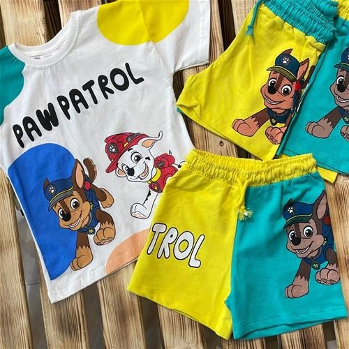 دو تیکه تیشرت شلوارک طرح سگهای نگهبان 8143