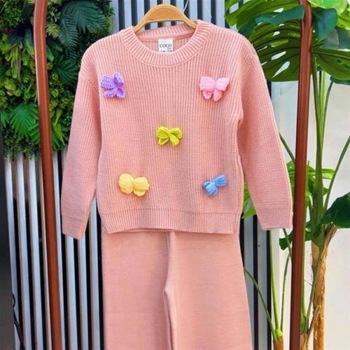 ست بلوز وشلوار بافت طرح پاپیون