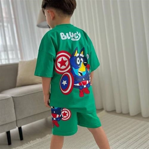 تیشرت شلوارک پسرانه ترگ طرح بلویی کد 111