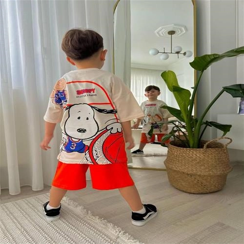 تیشرت شلوارک ترک طرح اسنوپی کد 3528