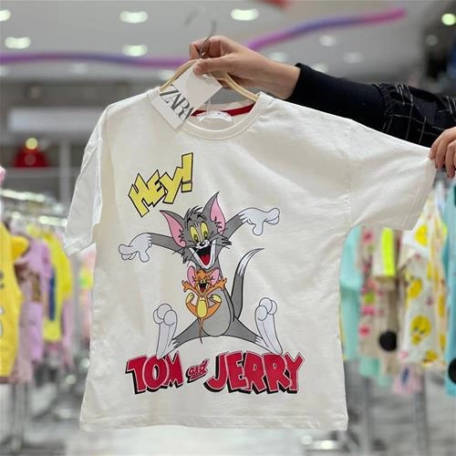 تیشرت دخترانه ترک زارا طرح تام و جری ZARA 8695