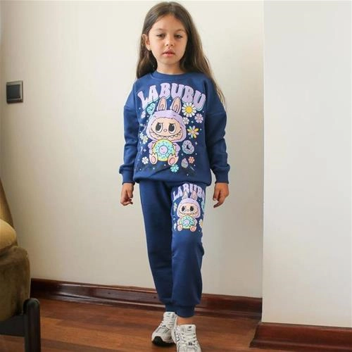 بلوز وشلوار سه نخ ترک طرح لبوبو کد 6275