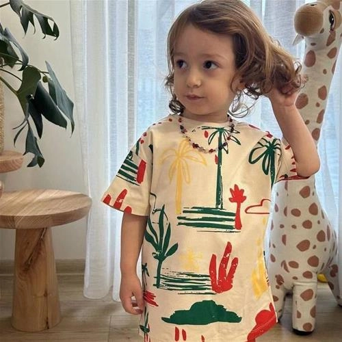 تیشرت شلوارک پسرانه ترک طرح نخل کد 7838
